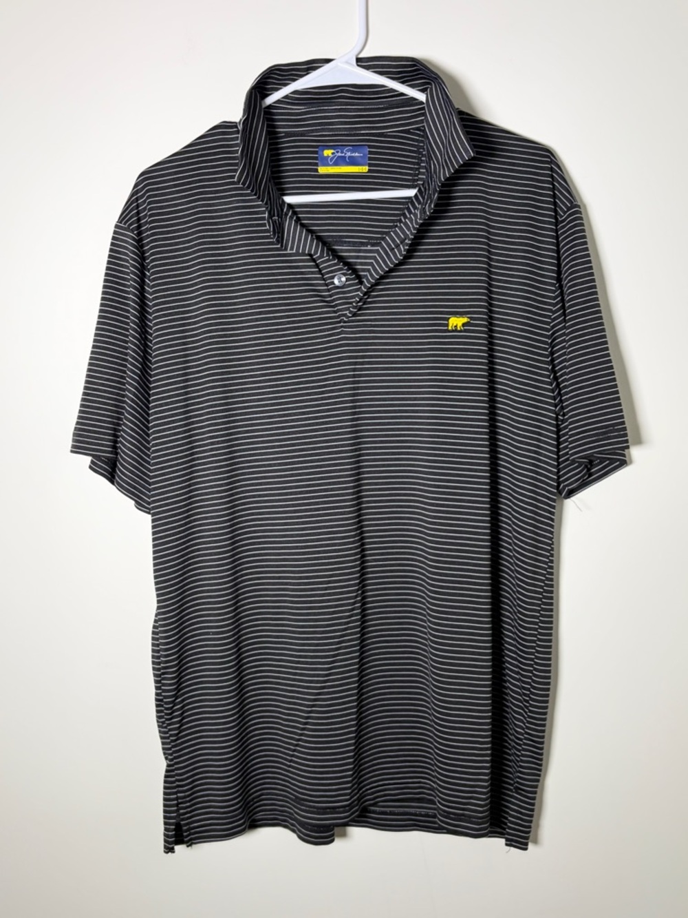 Jack Nicklaus Men’s Large Golden Bear Striped Polo 3 Pack - Navy, Gray, Black - Picture 9 of 10